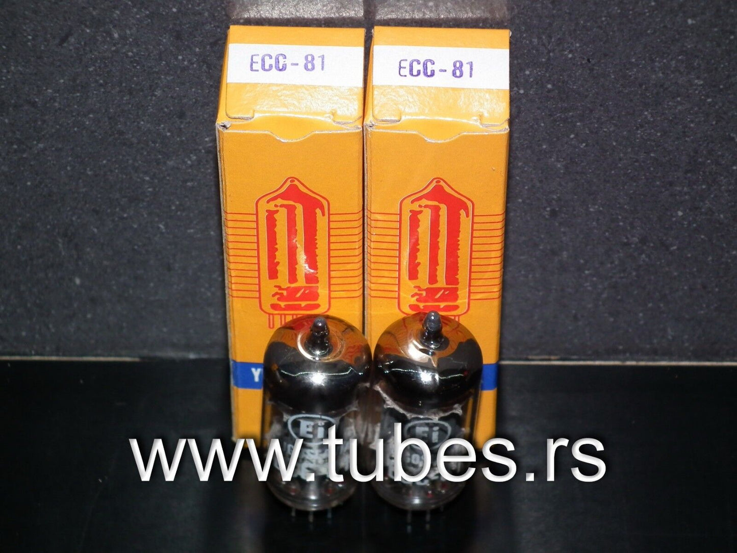 ECC81 12AT7 EI Yugoslavia NOS Pair Telefunken long smooth plates 17mm