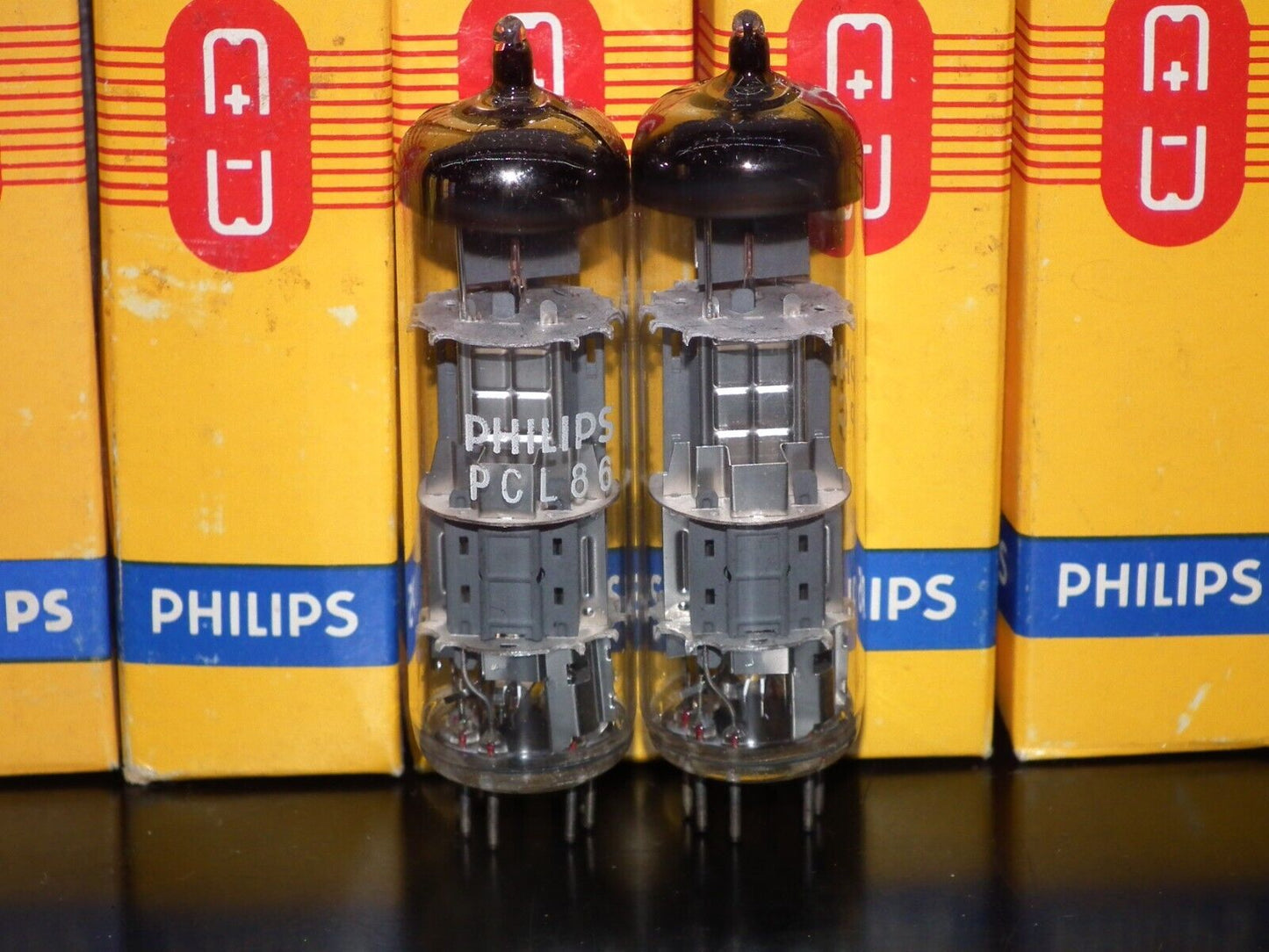 Platinum Matched Pair PCL86 14GW8 Philips NOS NIB Same codes Late 60s Holland