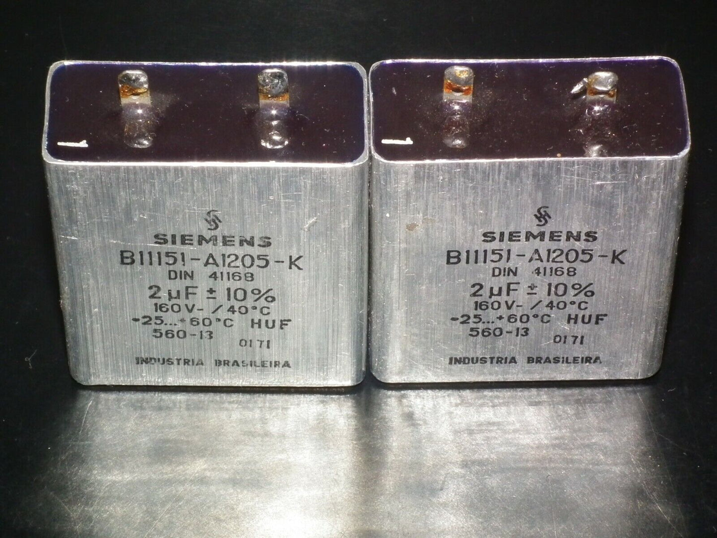 Two vintage Siemens PIO capacitors 2.0 uF / 250V Klangfilm tube audio 2mfd 250V