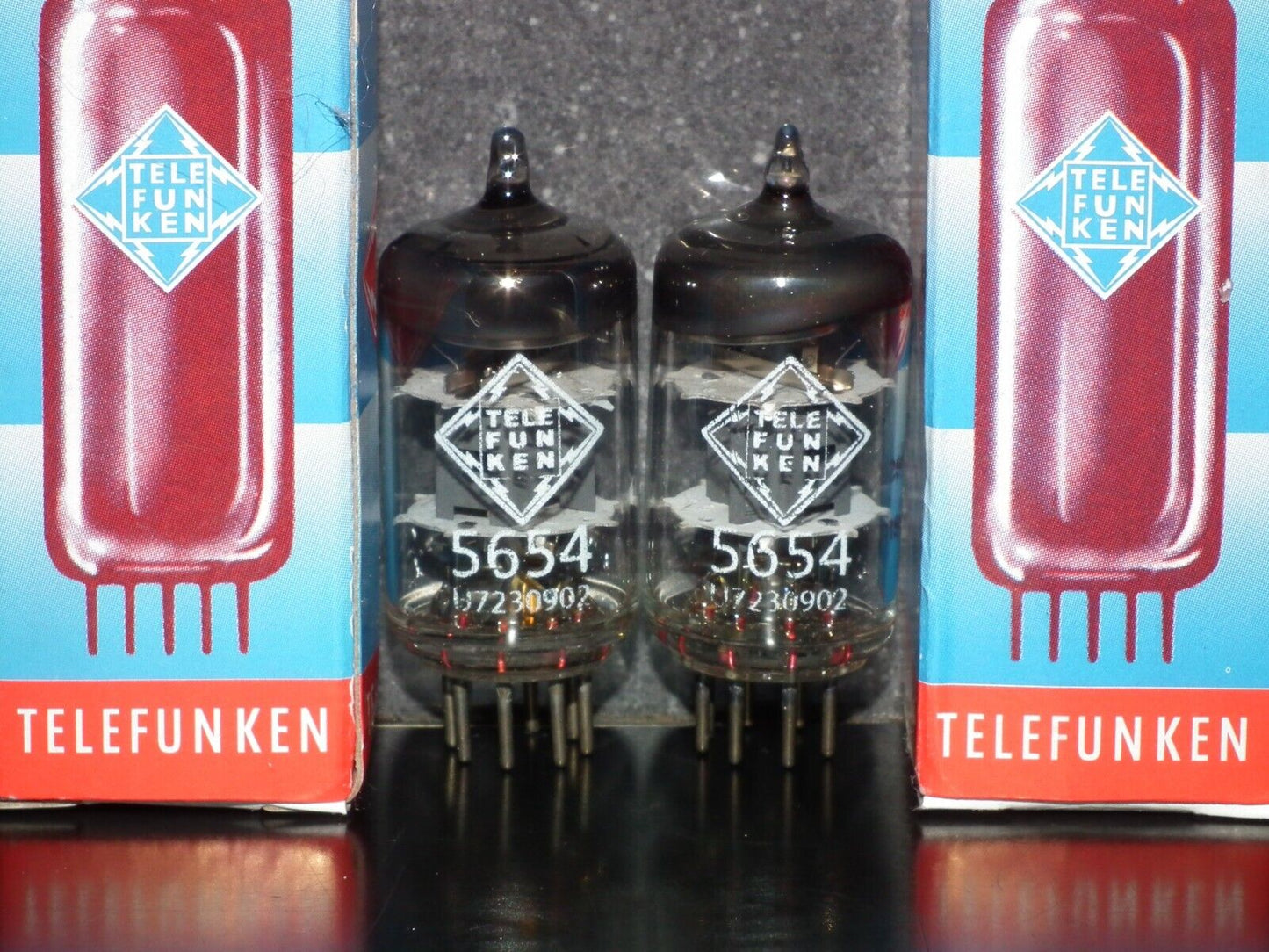 Platinum Matched Quad Telefunken 5654 6AK5 EF95 NOS NIB Ulm Diamond Bottom DB