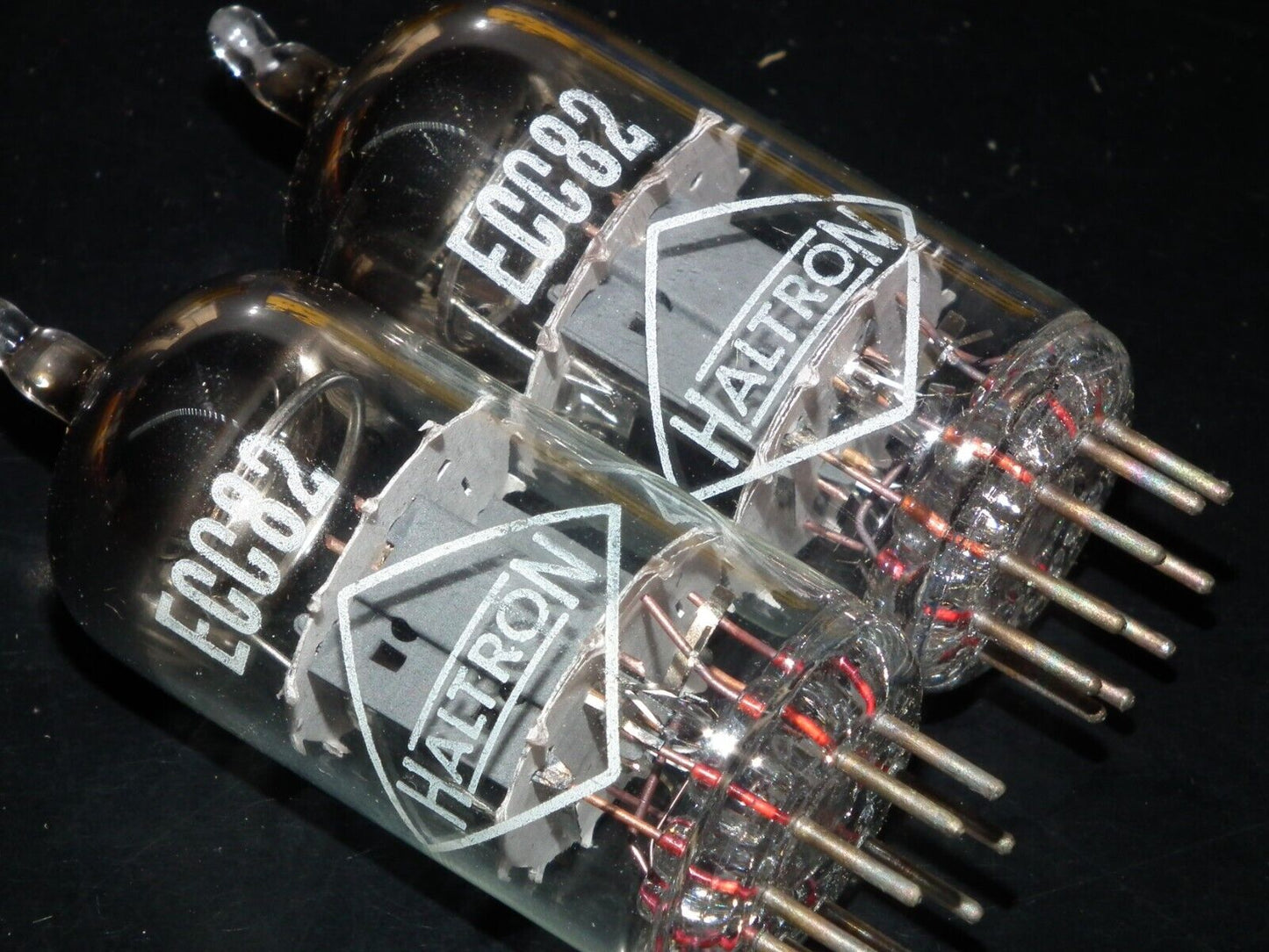 Platinum Matched Pair ECC82 Haltron London 12AU7 NOS NIB Balanced sections