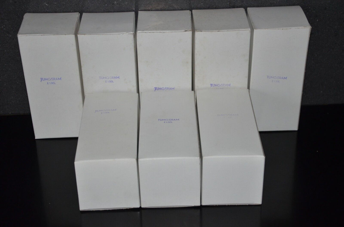 Platinum Matched Pair Tungsram E130L NOS in original boxes (7534)
