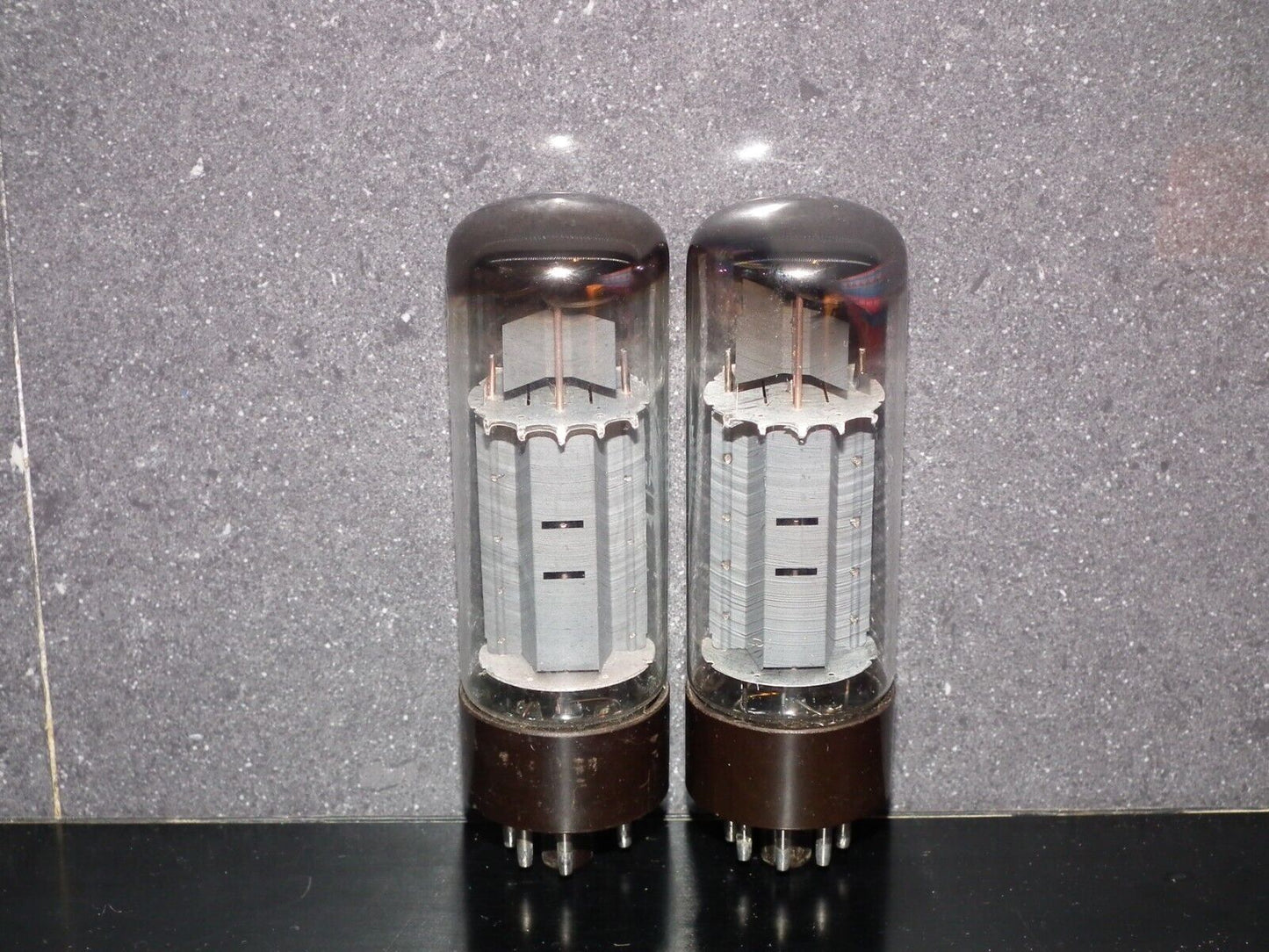 EL34 6CA7 Mullard Xf2 OO Getter Welded Anodes Platinum Matched Pair Tested 75%
