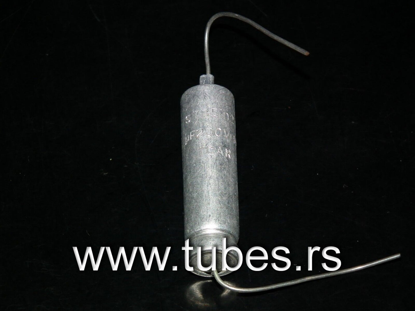 Two vintage ICAR electrolytic capacitors 200uF 10V NOS Made in Italy in 1971