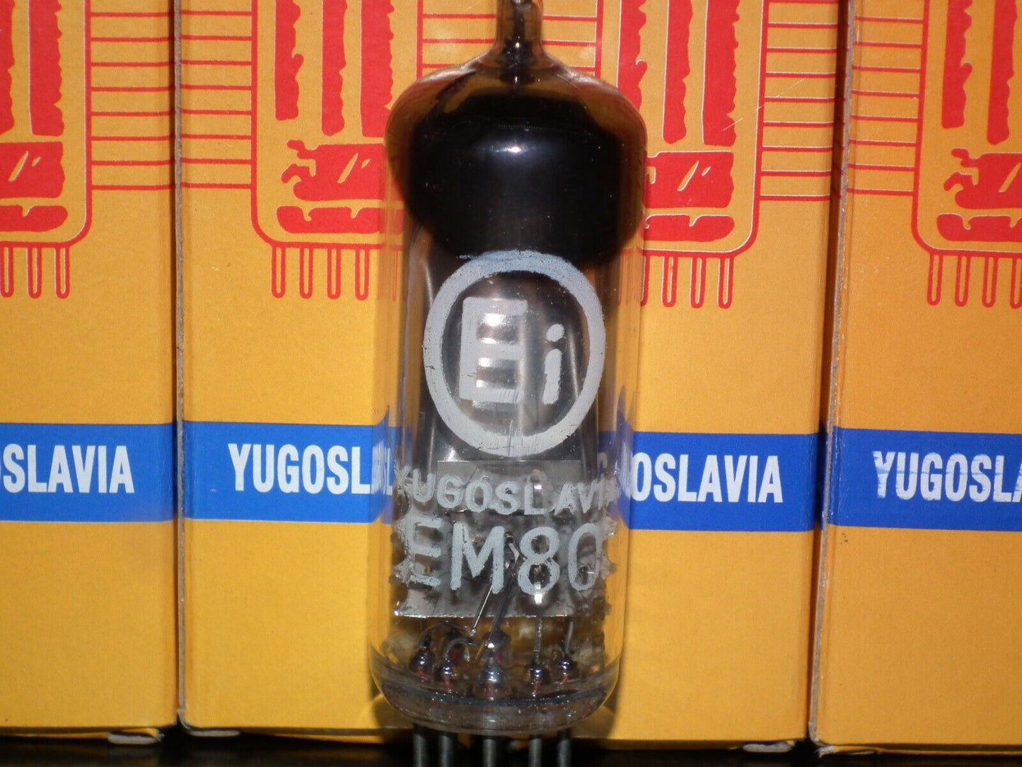 EM80 Philips EI Yugoslavia tuning eye tube Indicator NOS NIB O Getter late 60s