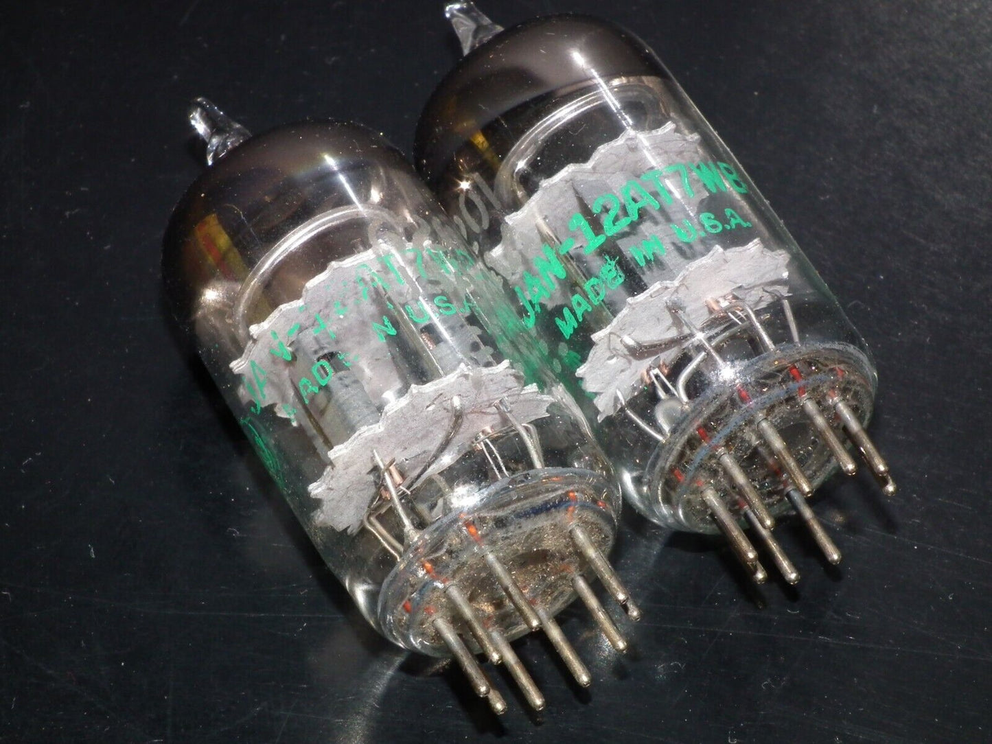 Matched pair 6201 GE 12AT7WB ECC81 ECC801S tested NOS, balanced sections