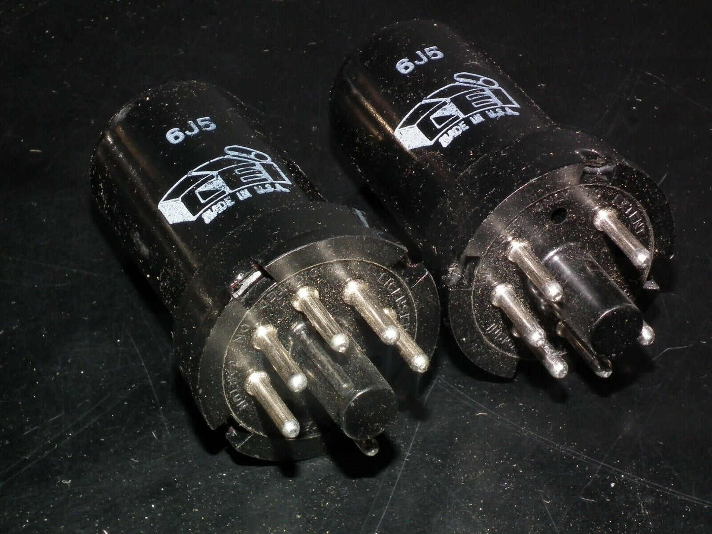 6J5 CEI Platinum Matched Pair NOS NIB Made in US in 60s