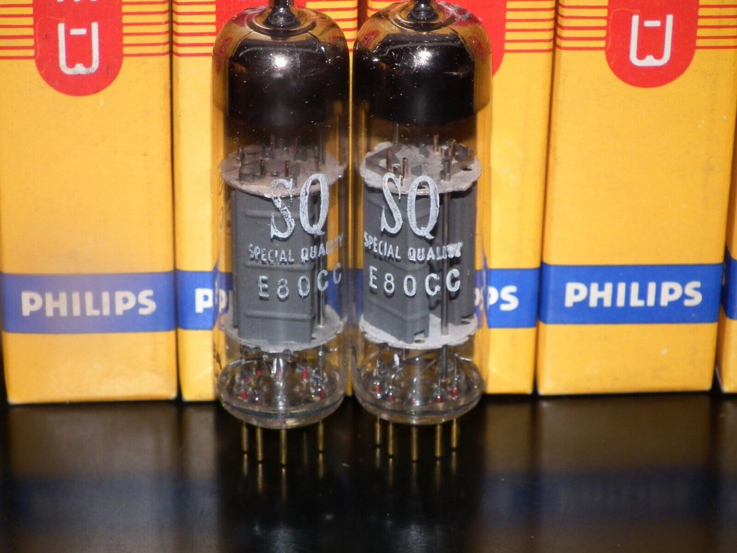 Philips E80CC 6085 Platinum Matched pair NOS Made in Holland Heerlen plant Gold