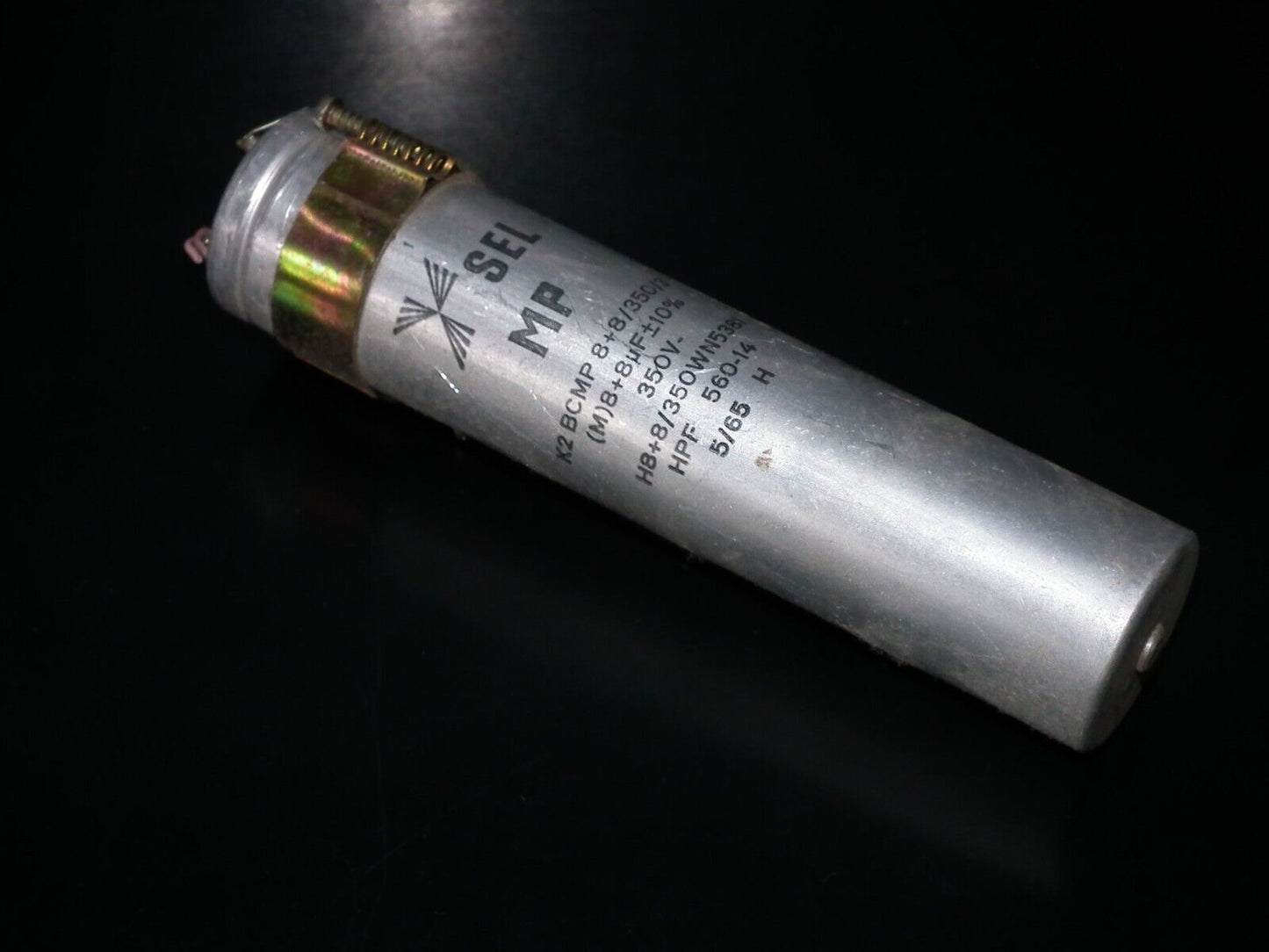 One vintage PIO capacitor 8+8 uF / 350V Lorenz West Germany 1965 DIY Tube Audio