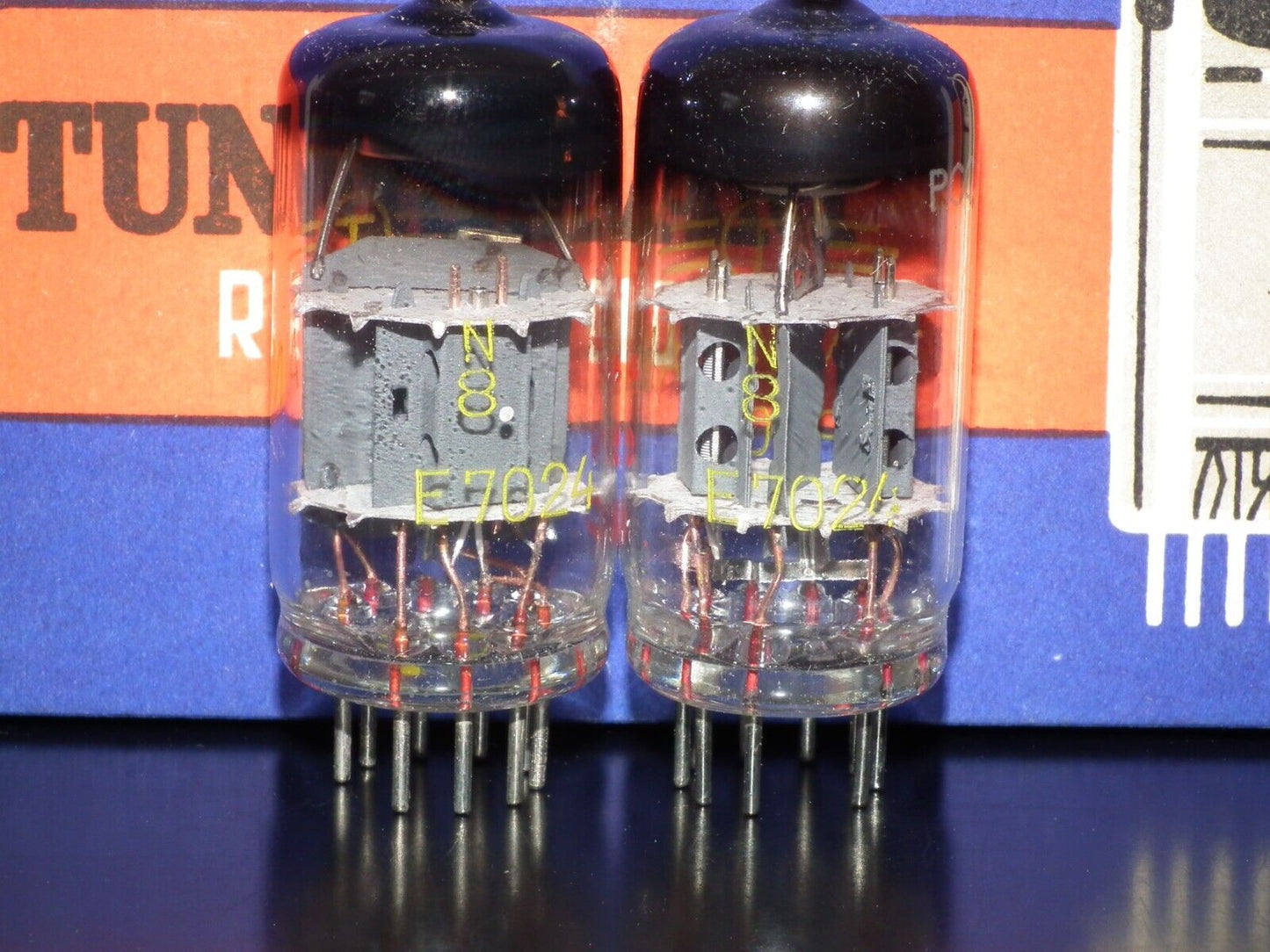 PCC85 Tungsram Austria Platinum Matched Pair NOS NIB RARE Thick Getter late 50s