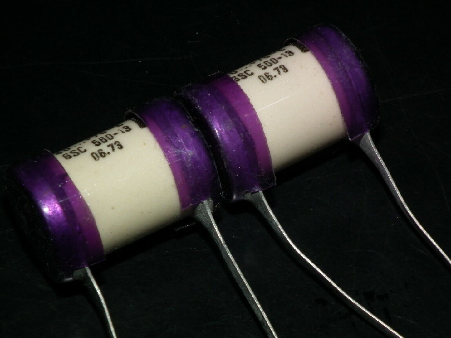 Two vintage Sikatrop Capacitors 0.1mfd 250V Siemens Klangfilm Hi End 100nF 250V