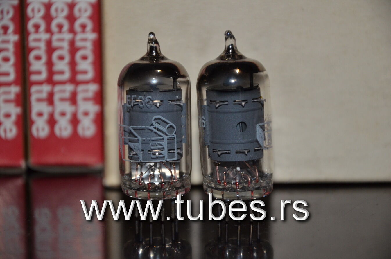 Platinum matched pair EF86 6267 TESLA RARE SQUARE GETTER Rebranded CEI Low Noise