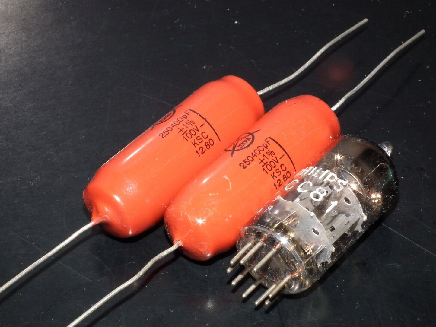 Two vintage capacitors 250400pF / 250nF / 0.25uF 100V ISKRA 1980 HI End Tube Amp