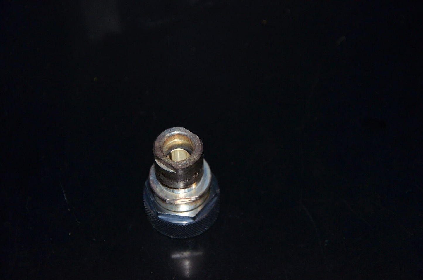 One NOS Spinner 7/16" DIN Male Silver plated coax connector made in W. Germany