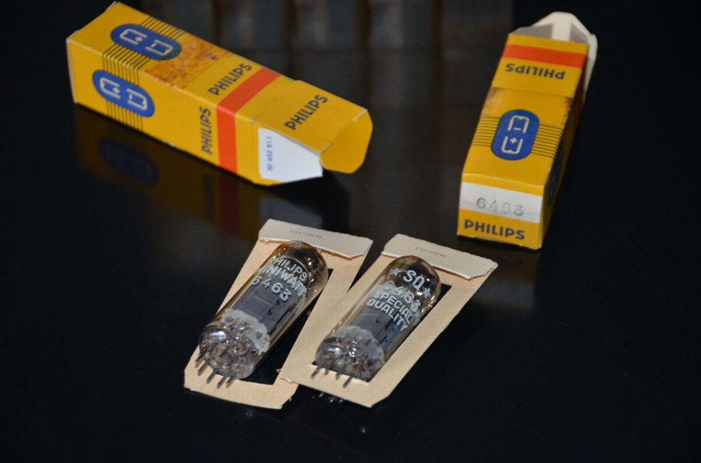 6463 Platinum Matched Pair Philips Heerlen Holland NOS NIB RARE WELDED PLATES SQ