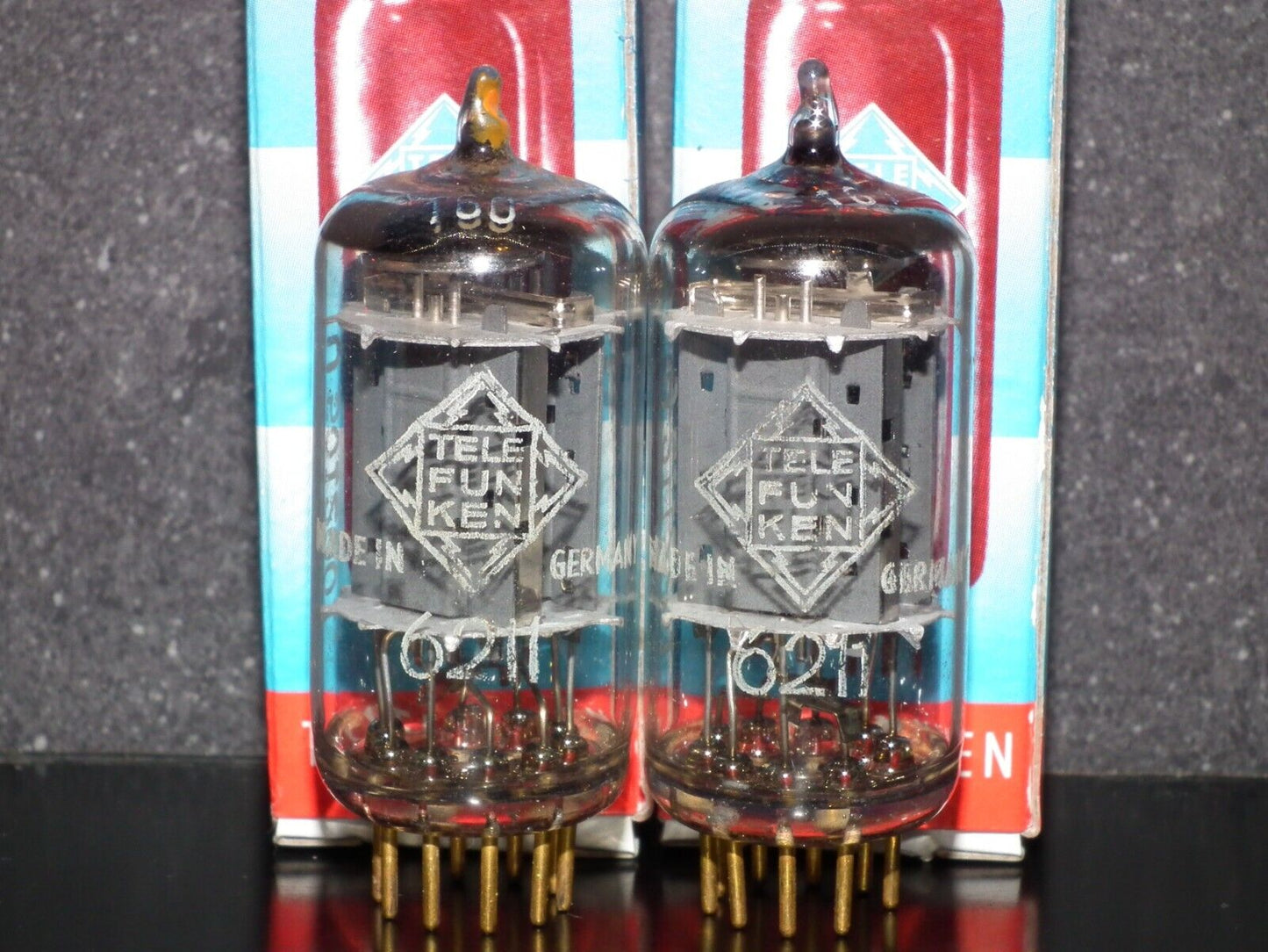 Platinum Matched Pair 6211 Telefunken ~ECC82 Tested NOS DB Gold Pins ULM codes