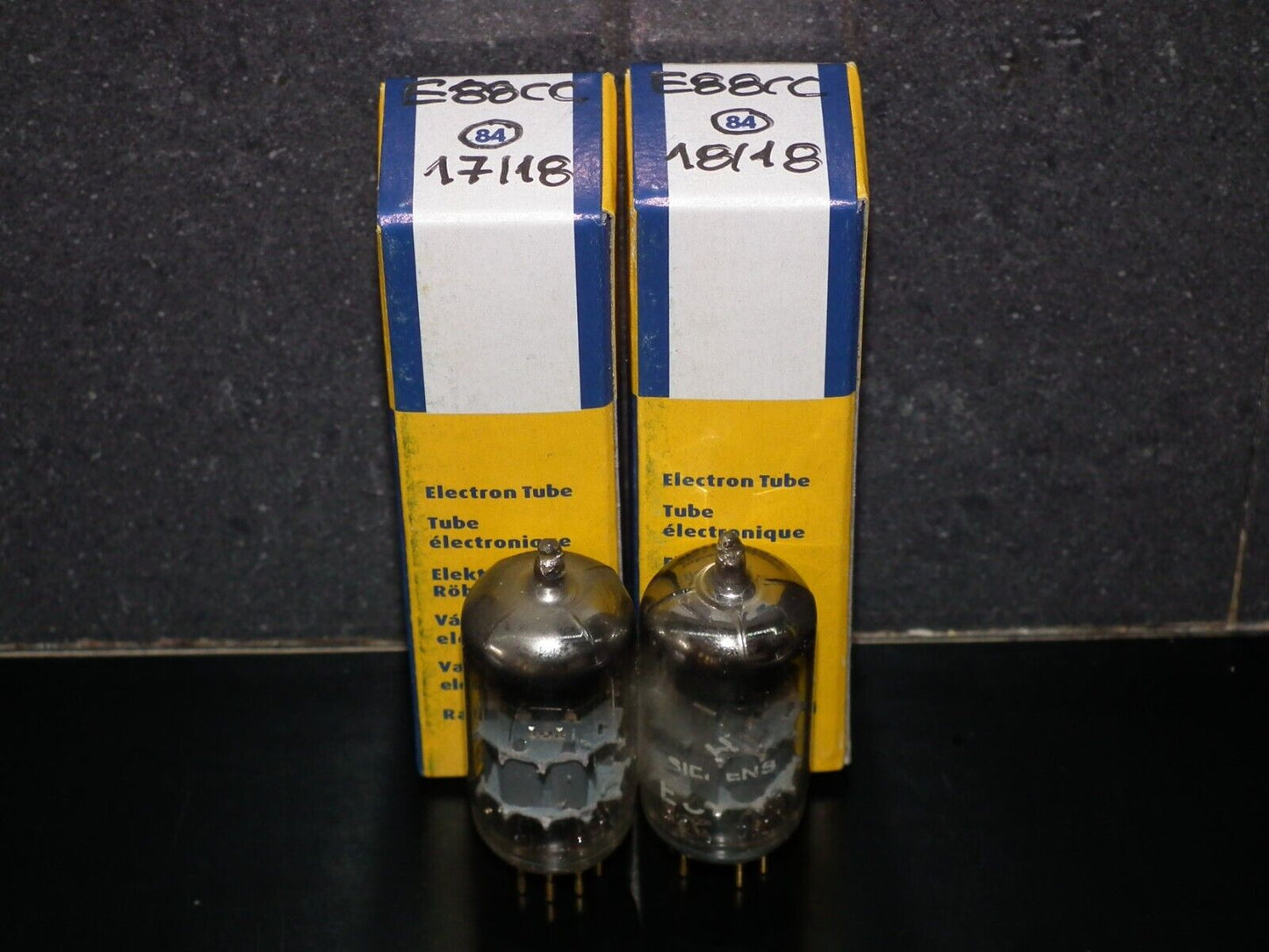 Platinum Matched Pair Siemens E88CC Used Tested NOS GRAY SHIELD A01 MP4