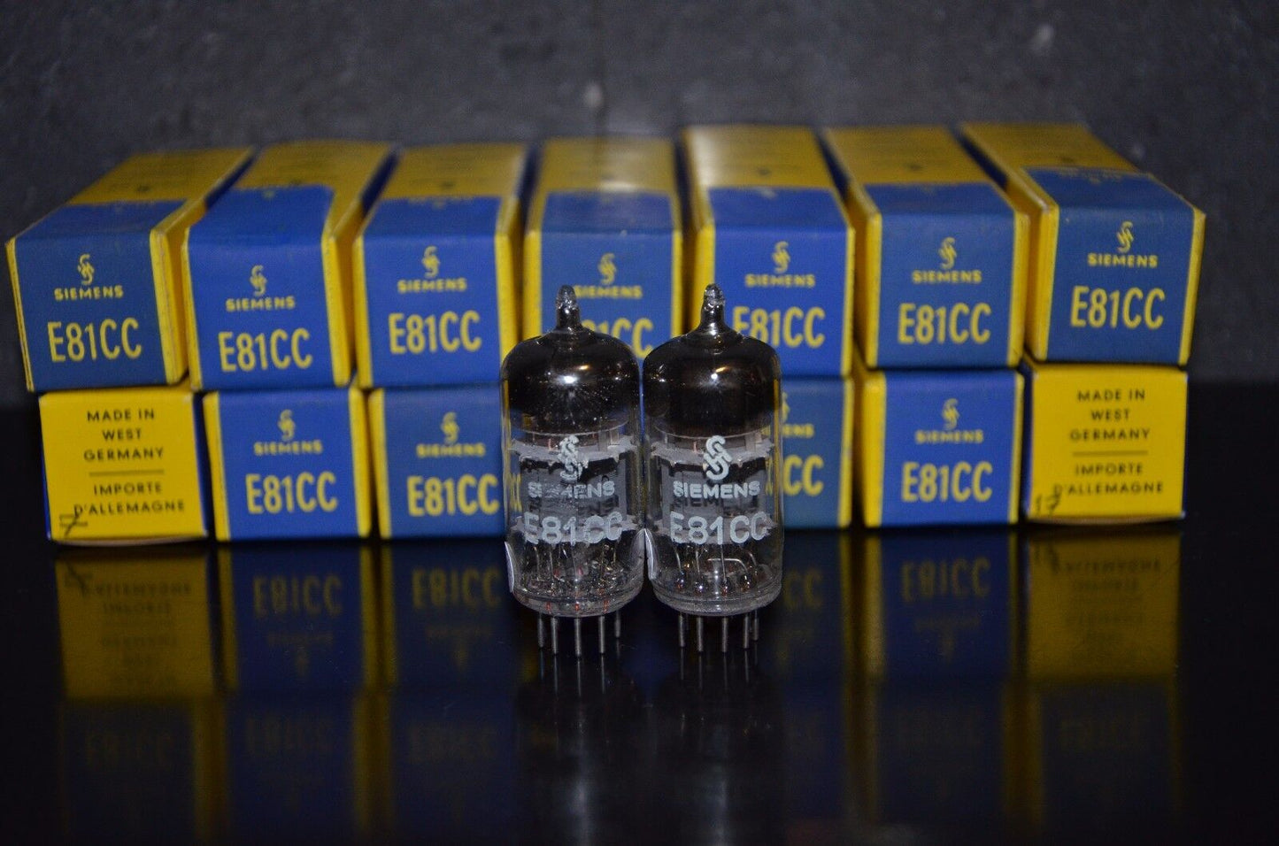 Siemens & Halske E81CC ECC801S 6201 ECC81 Matched pair triple mica West Germany