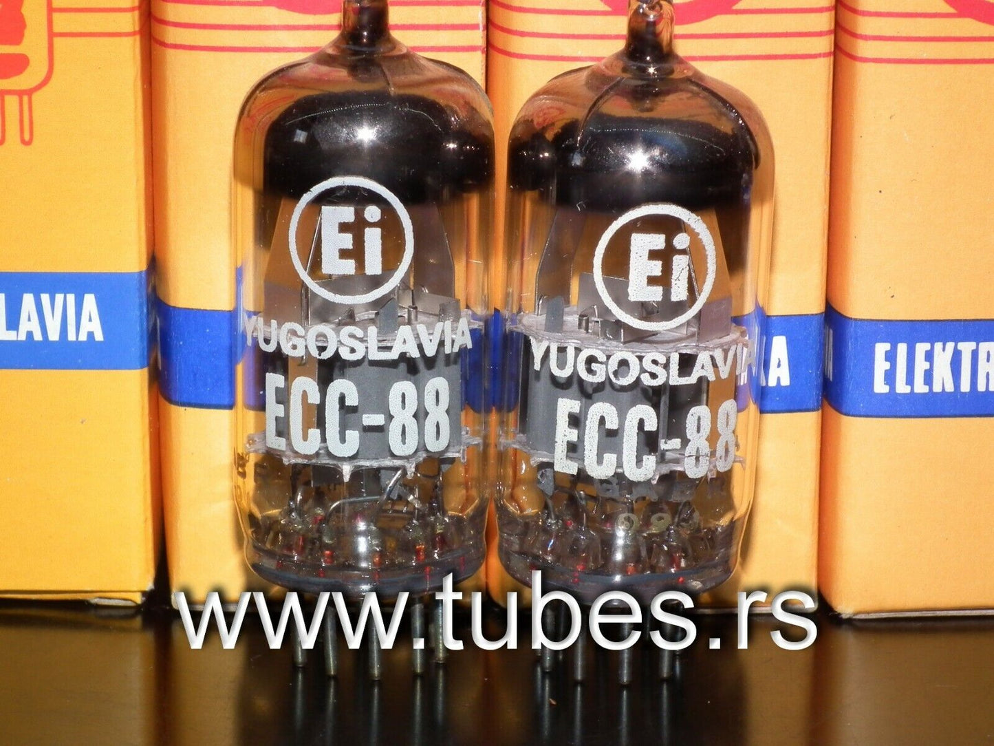 ECC88 6DJ8 EI Yugoslavia NOS Matched Pair (Philips construction A frame getter )