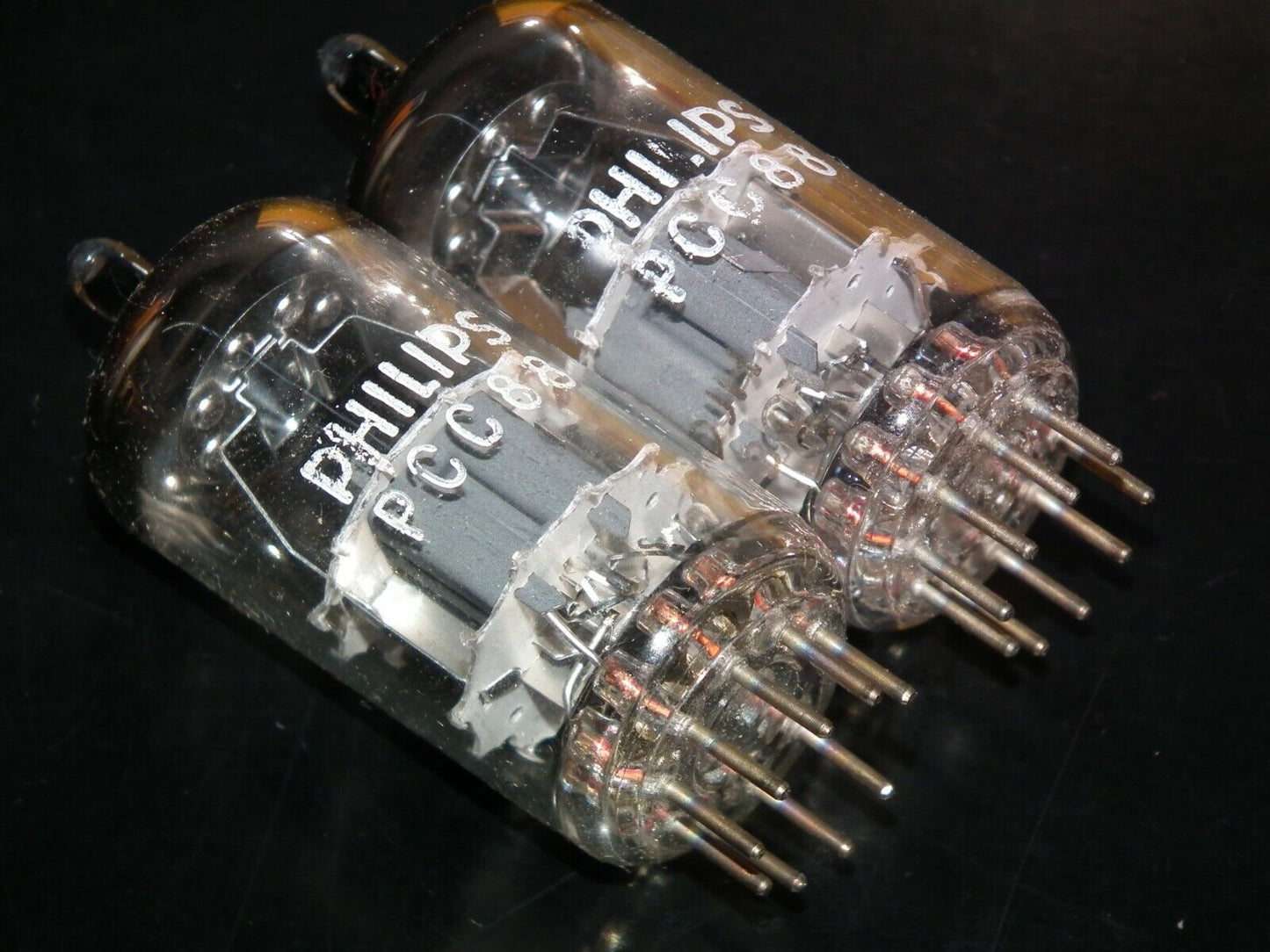 Platinum Matched Pair PCC88 Philips 7DJ8 Heerlen Holland Made in 70S NOS NIB