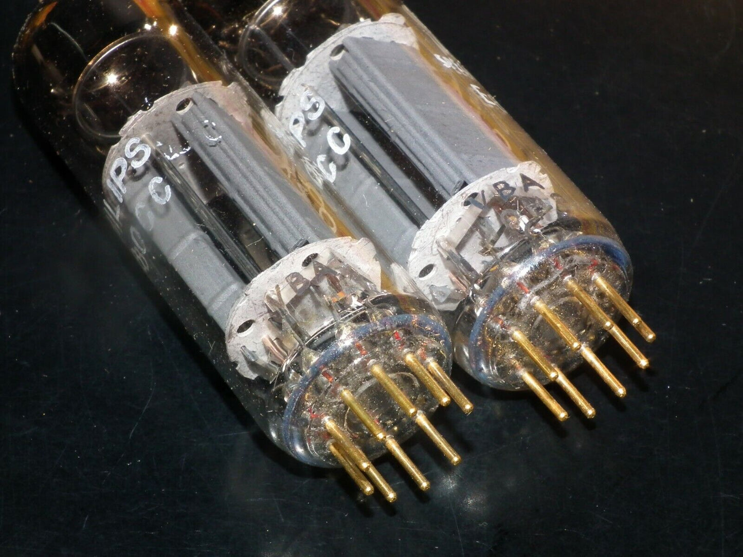 Philips E80CC 6085 Platinum Matched pair NOS Made in Holland Heerlen plant Gold
