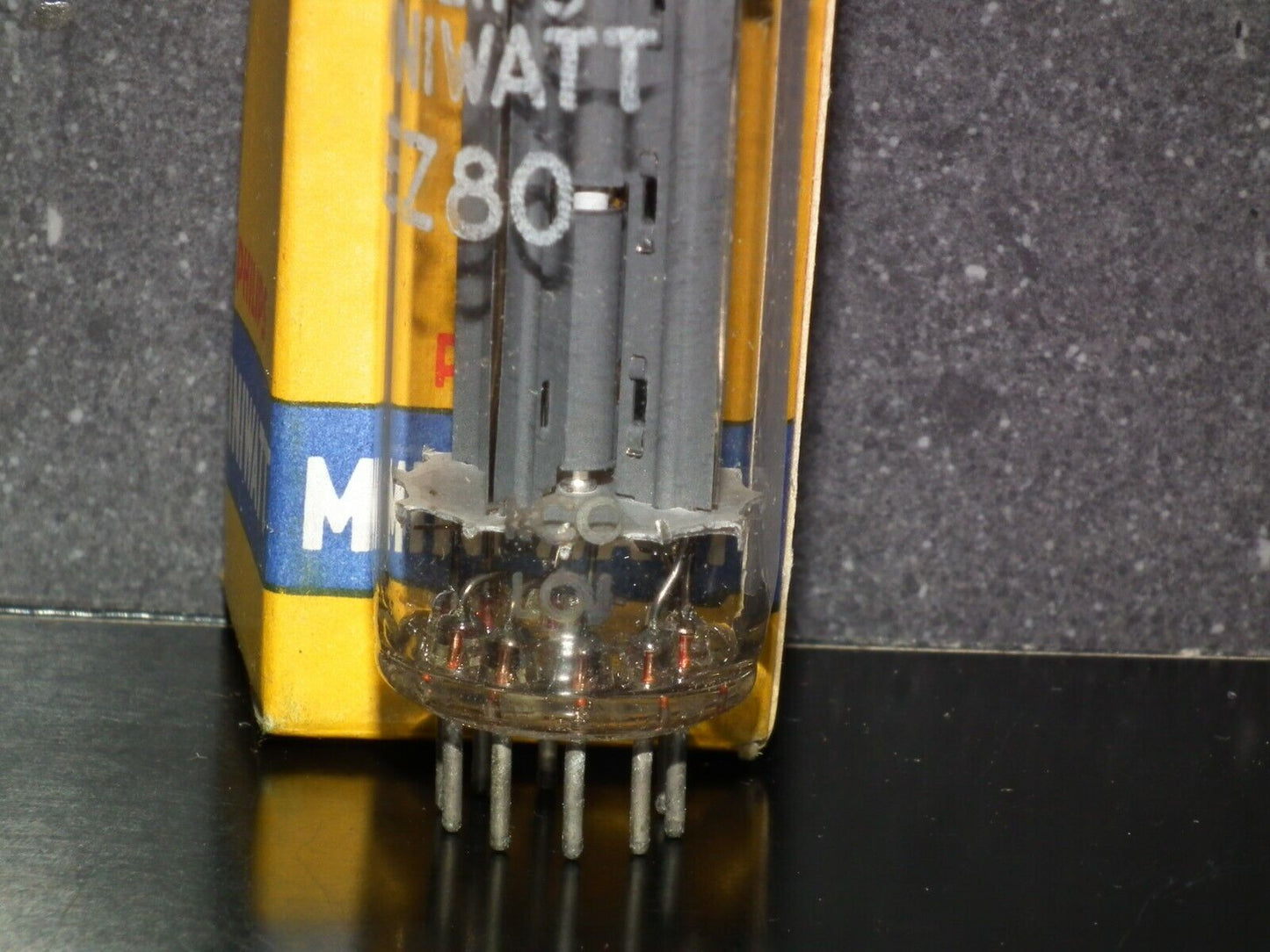 EZ80 Philips 6V4 NOS NIB RARE D Getter made by Mazda Brussels in 1960