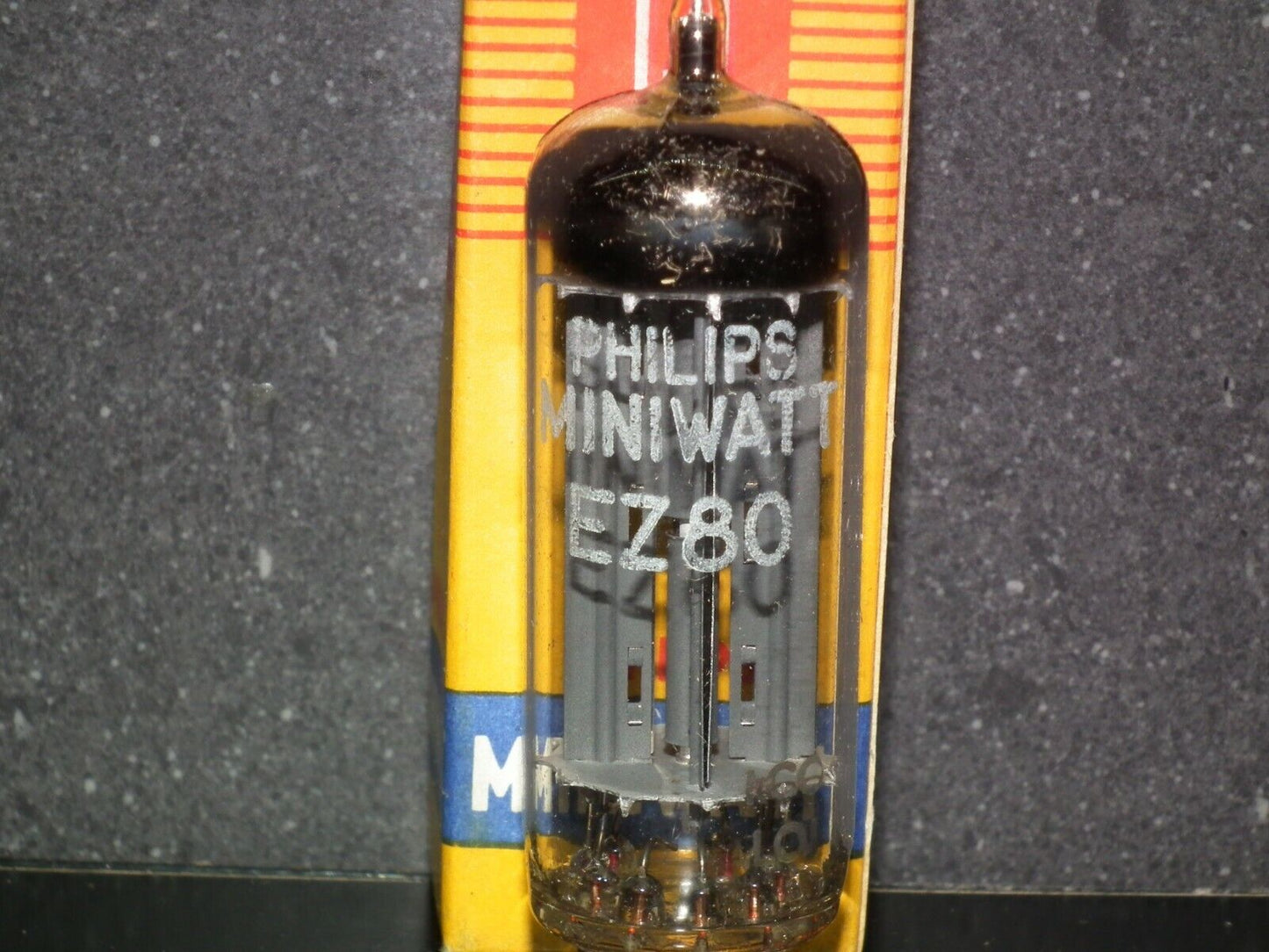 EZ80 Philips 6V4 NOS NIB RARE D Getter made by Mazda Brussels in 1960