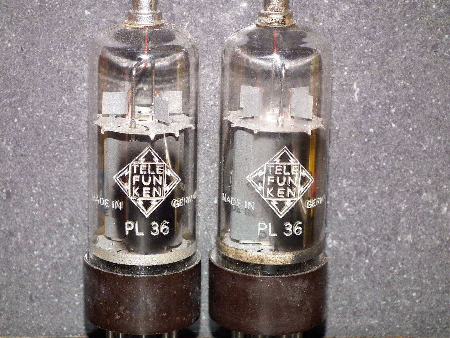 Two (2 pcs) PL36 Telefunken NOS NIB RARE Early Version Brown Base