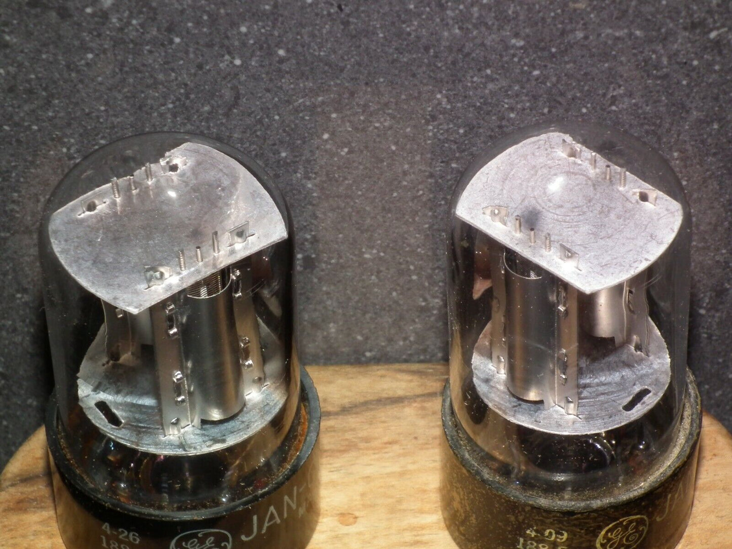 Platinum Matched Pair Sylvania 6SL7GT NOS JAN Boxes Silver Plates US 1954