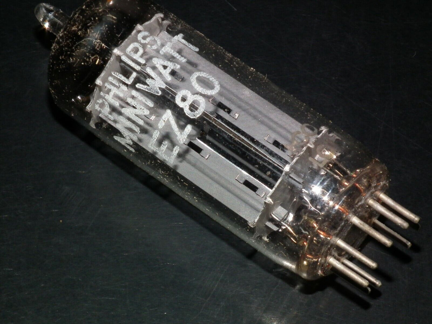 EZ80 Philips 6V4 NOS NIB RARE D Getter made by Mazda Brussels in 1960