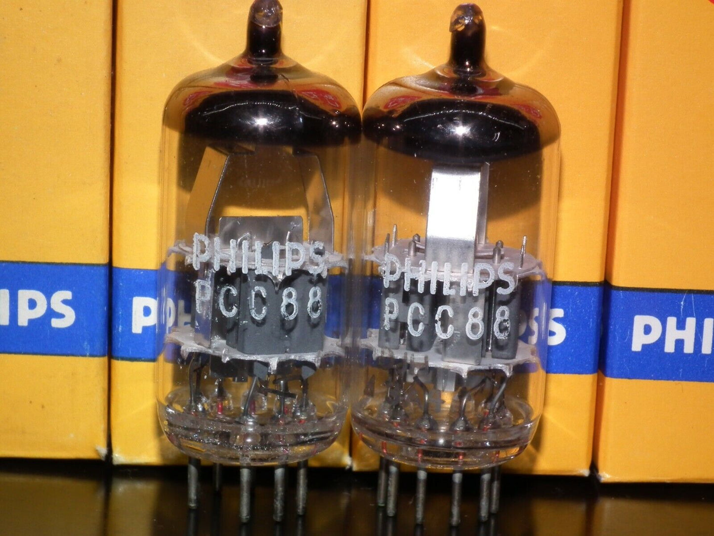 One (1 tube) PCC88 Philips 7DJ8 Platinum Heerlen Holland Dimpled Disc early 70s