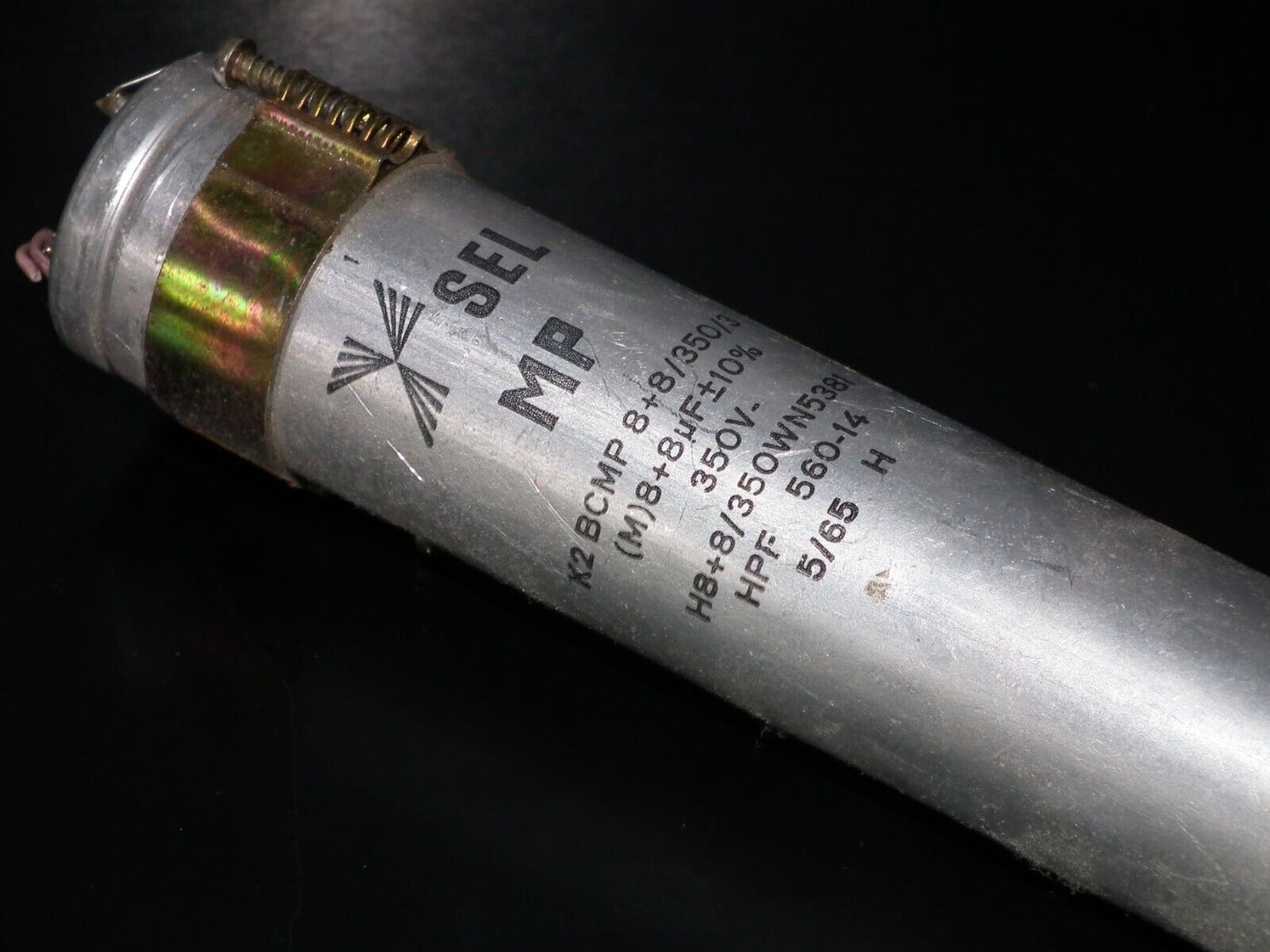One vintage PIO capacitor 8+8 uF / 350V Lorenz West Germany 1965 DIY Tube Audio
