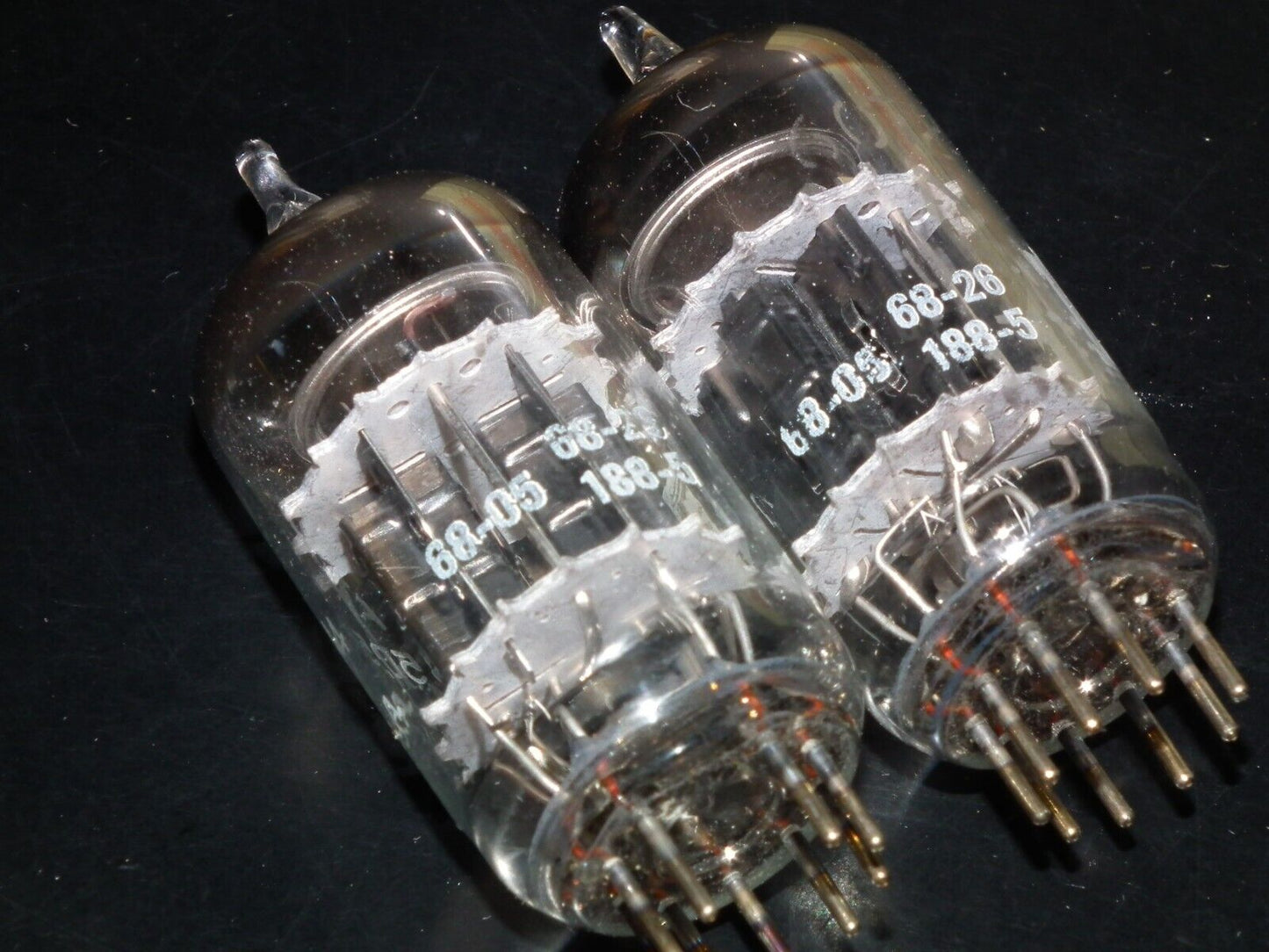 Platinum Matched Pair 6072A GE 12AY7 rebranded IBM Black Anodes