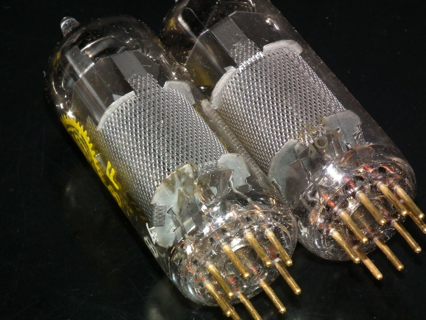 E83F Valvo Matched Pair NOS NIB Yellow Logo Philips Heerlen D Getter 1960
