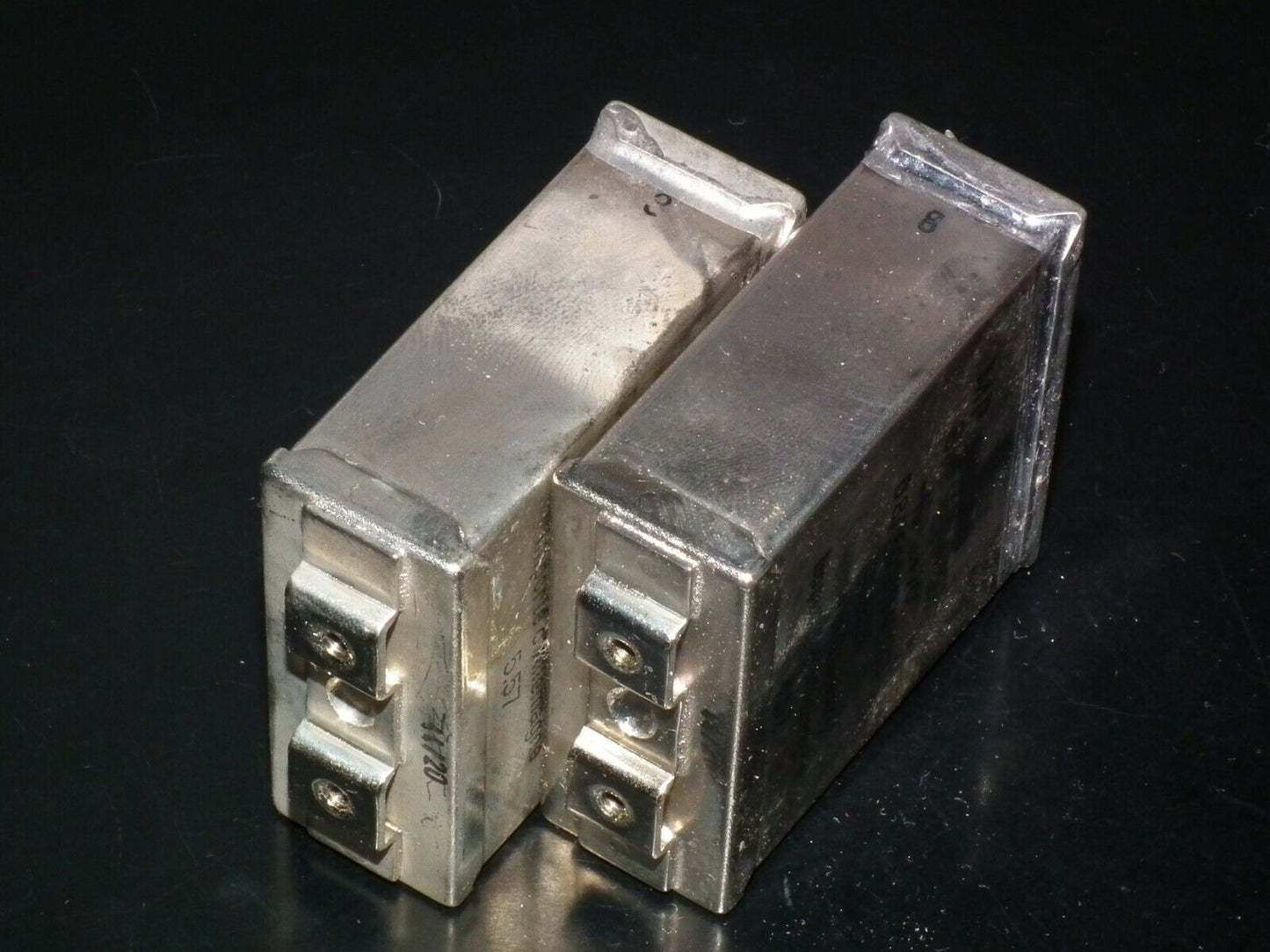 Two vintage Siemens PIO capacitors 8 uF 160V Klangfilm tube audio Glass End Seal