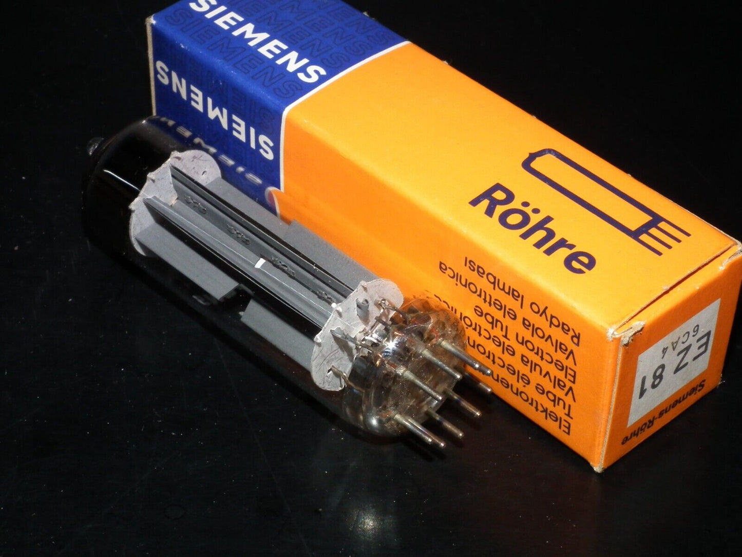 EZ81 Mullard 6CA4 NOS NIB Blackburn tube plant Rebranded Siemens
