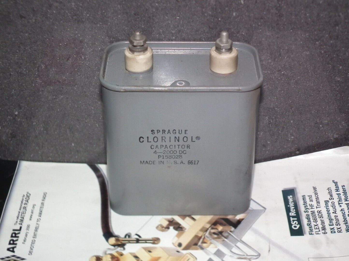 One vintage Sprague PIO capacitor 4uF 2000V DIY tube audio 2mfd 2KV CLORINOL!