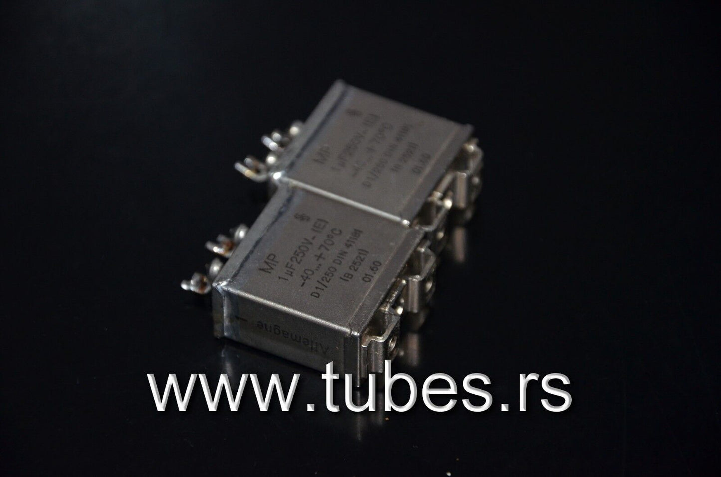 Two vintage Siemens PIO capacitors 1uF 250V Klangfilm - West Germany tube audio