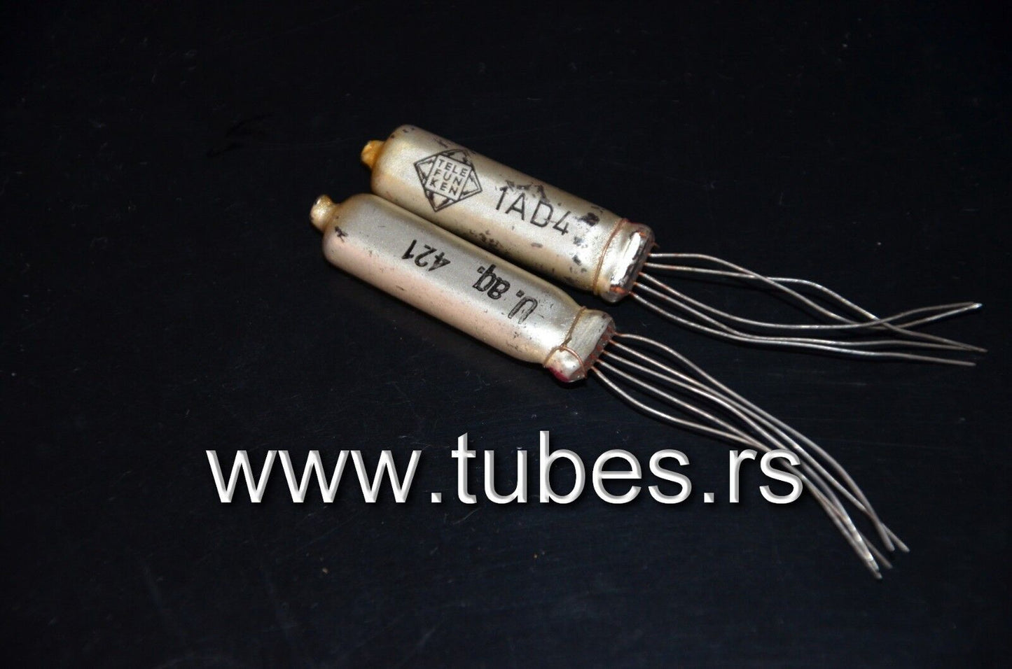 Two tubes (2 pcs) Telefunken 1AD4 tubes Made in W. Germany