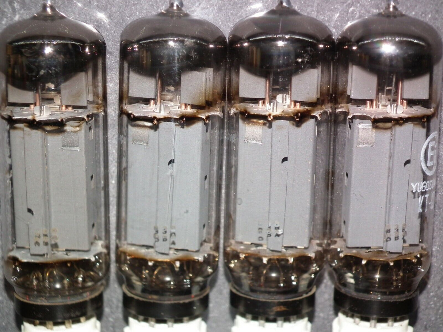 KT90 EI Yugoslavia Platinum Matched Quad dual OO getter used tested 80-85%