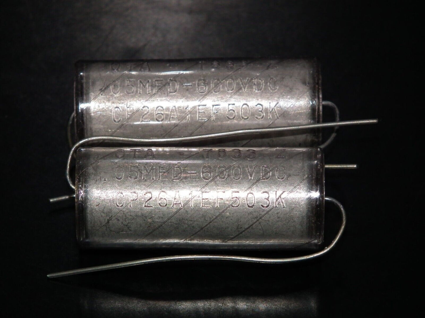One Vintage GUDEMAN PIO Capacitors 50nF 600V 0.05uF NOS Paper In Oil Engraved