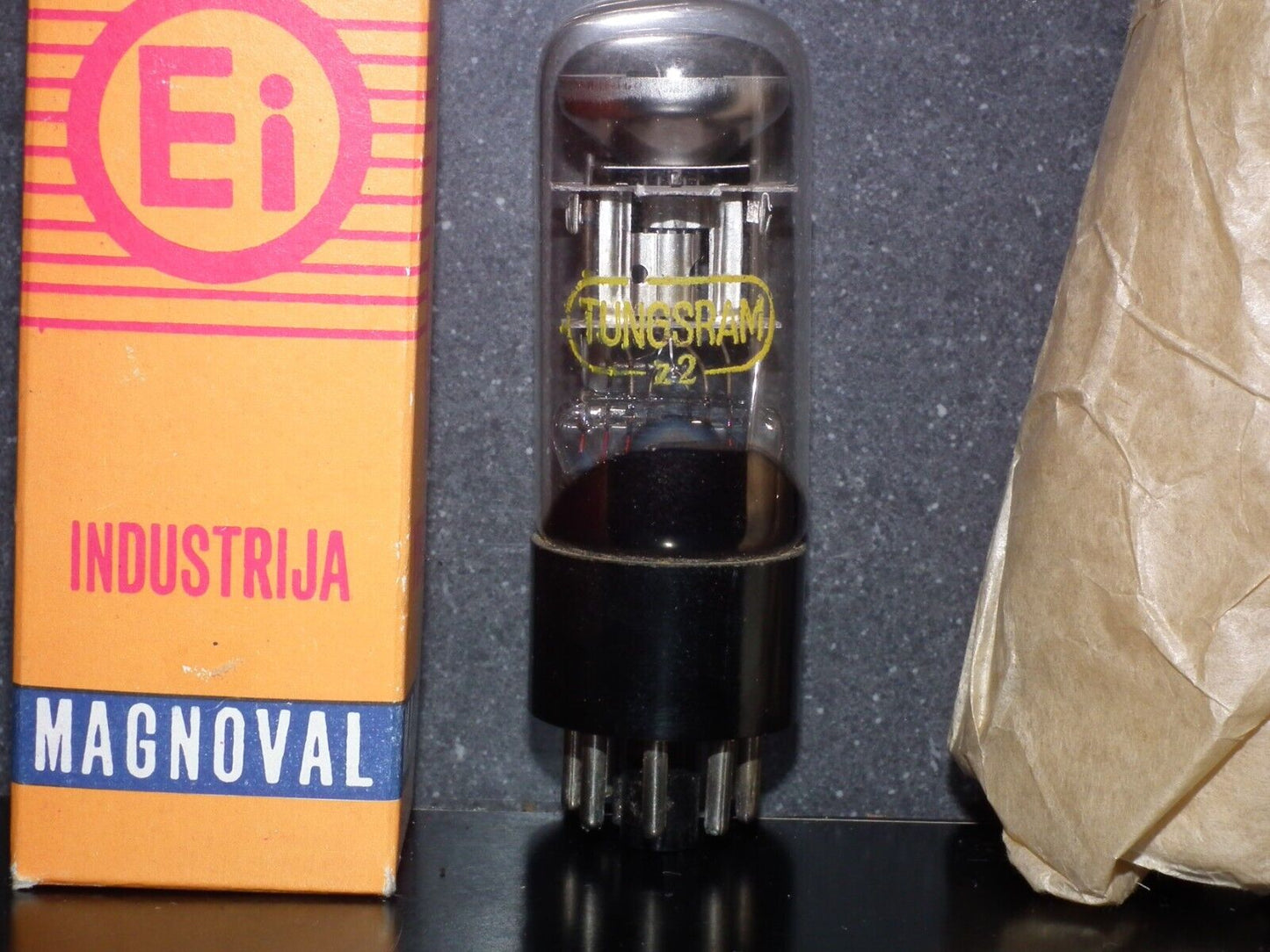 One (1 pcs) EM34 Tungsram Austria tuning eye tube , NOS in original wrap paper