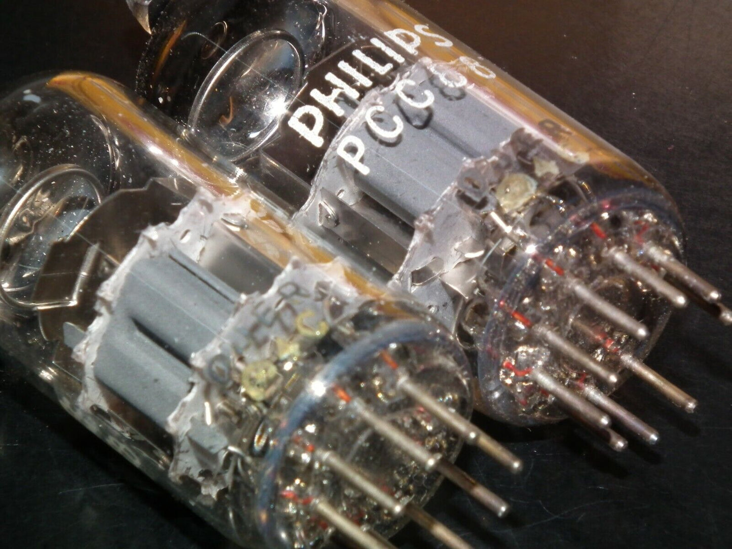 PCC88 Philips 7DJ8 Platinum Matched Pair Dual Stage Getter early 60s