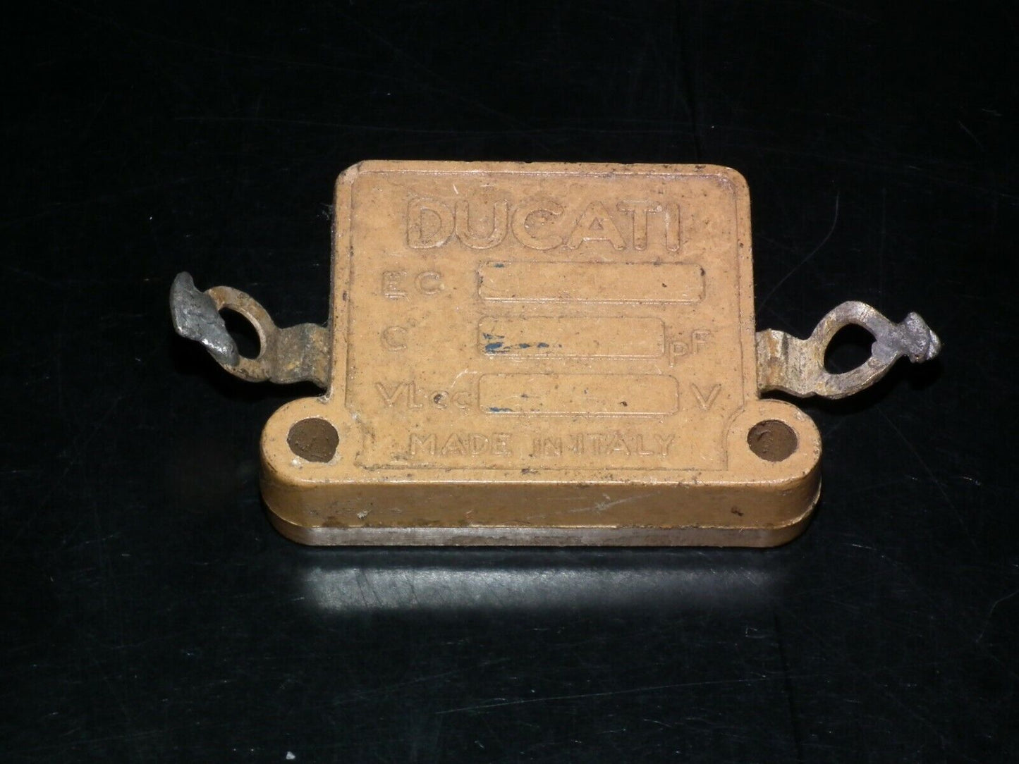 One vintage MICA capacitor 0.022uF 2400VDucati Italia 22nF 2.4KV Used Tested 100