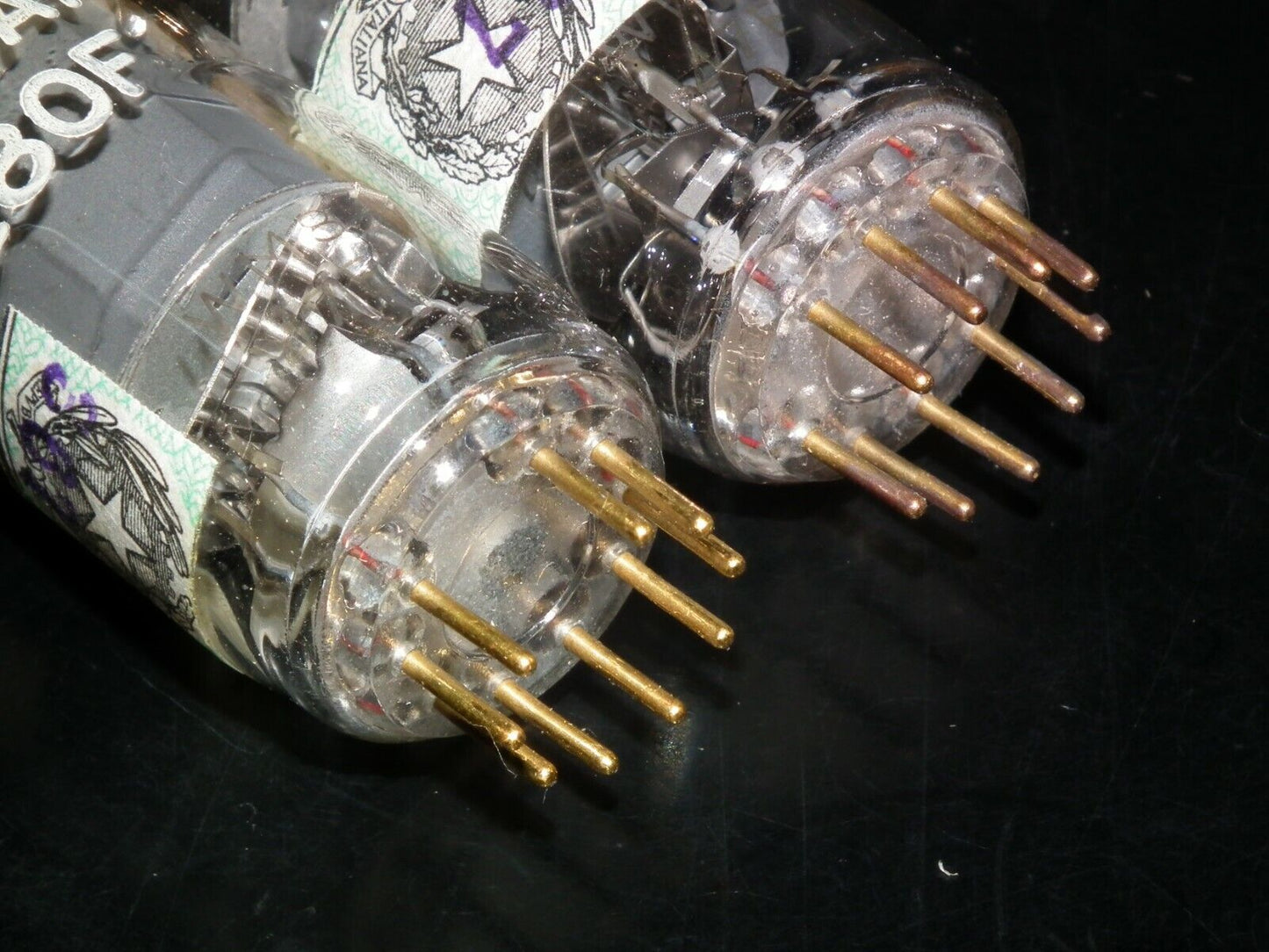 E80F Philips 6084 Matched Pair RARE D GETTER Pinched Waist Heerlen 1957 NOS NIB