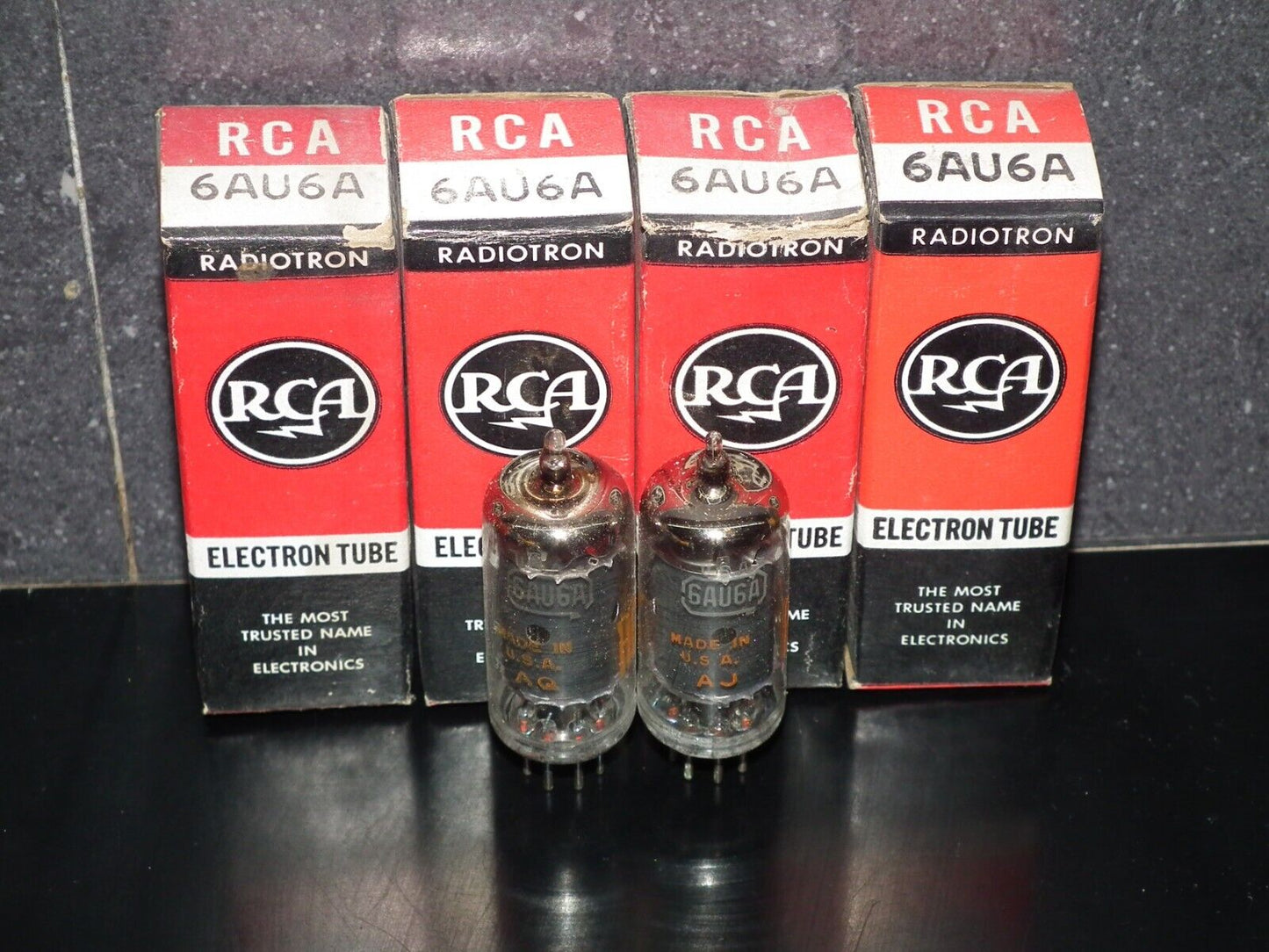 One (1 pcs) 6AU6A RCA EF94 Microphone pentode RARE Old Type - Low Noise Tested