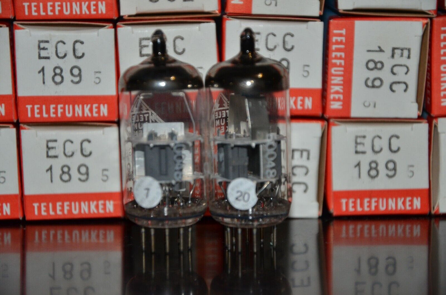 ECC189 6ES8 Philips (Rebranded Telefunken) NOS Platinum Matched Pair Low Noise