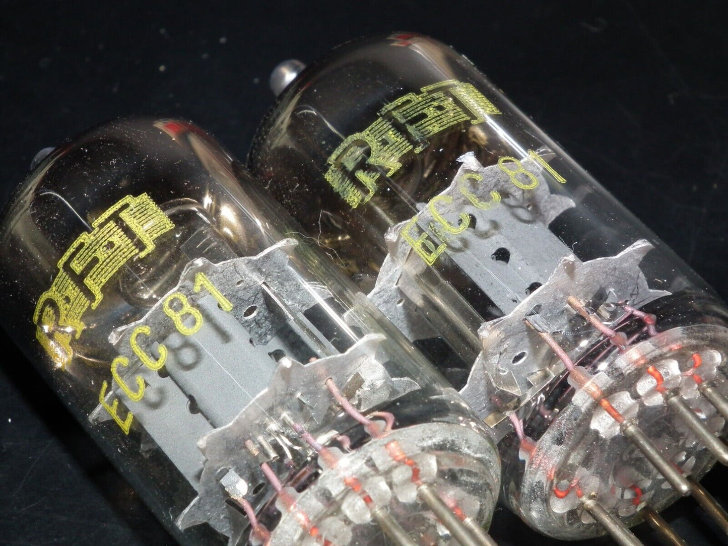 Platinum Matched Pair ECC81 12AT7 RFT Germany NOS NIB 60s