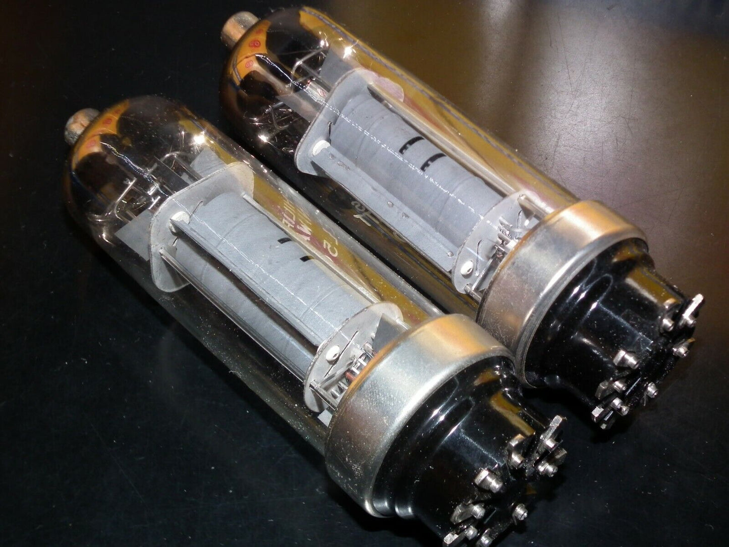 Matched Pair Philips EL50 Output Pentode RARE Dual D GETTER Metal Base same code