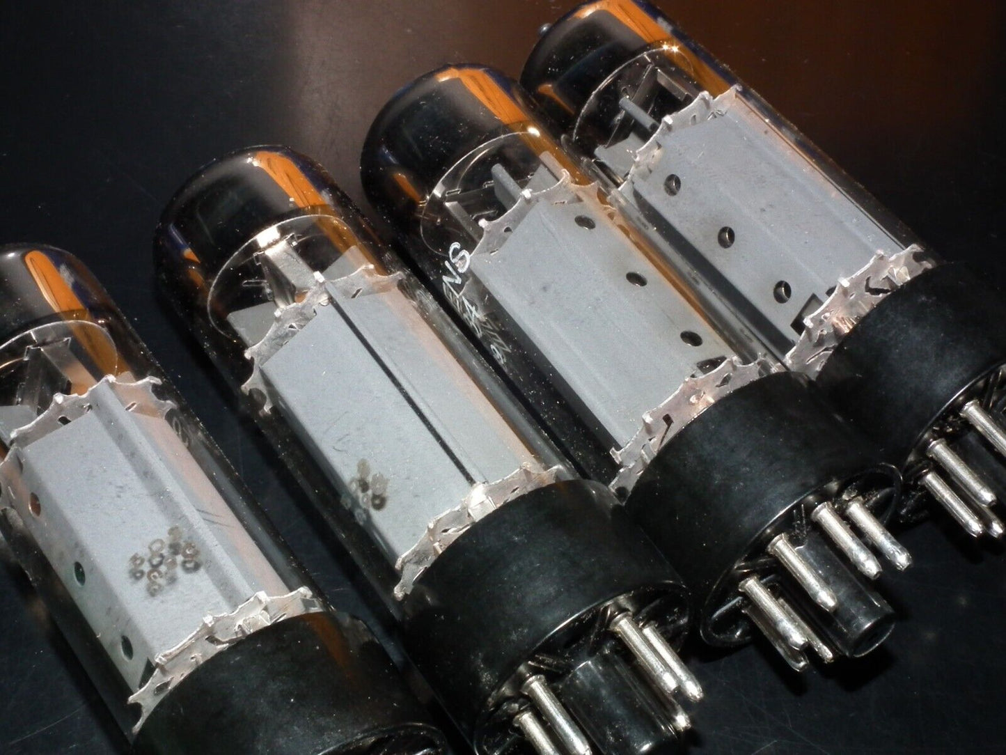 EL34 Siemens 6CA7 NOS NIB Platinum Matched quad WELDED PLATES OO getter EI Nis